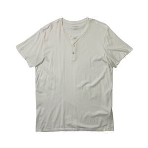 Bonobos Shirt Mens L Large White Drytex Acrylic Cotton Blend Henley Slim Fit Tee